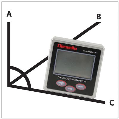 Digital lutningsmätare IP54 (Gradskiva) 4x90°x0,05° med magnet på 3 sider